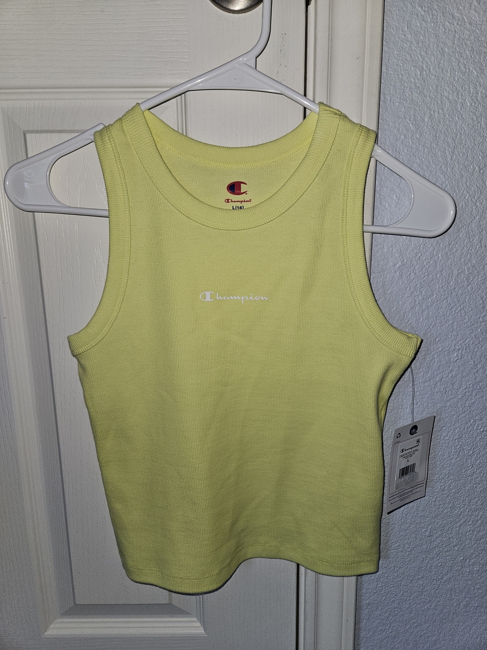 Champion Girls Lemon Yellow Ribbed Tank Top